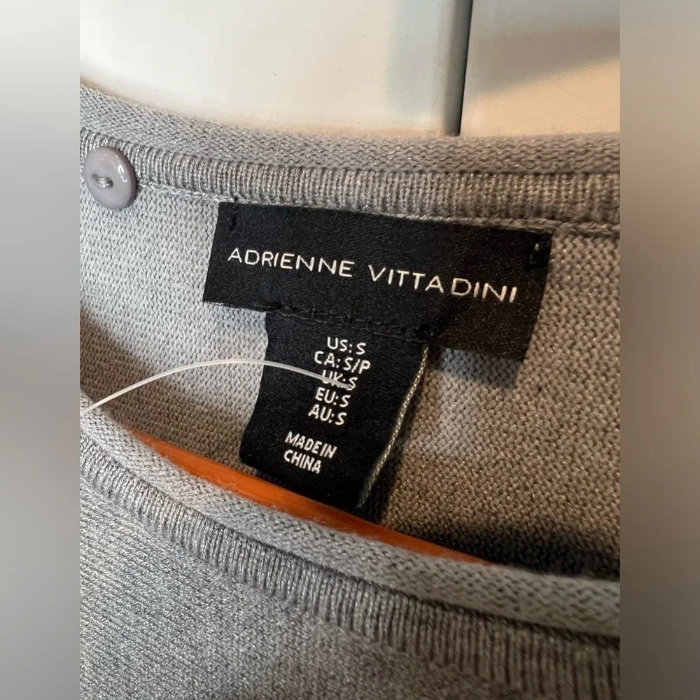 B14.11 Adrienne Vittadini lightweight sweater grey S - Picture 4 of 6